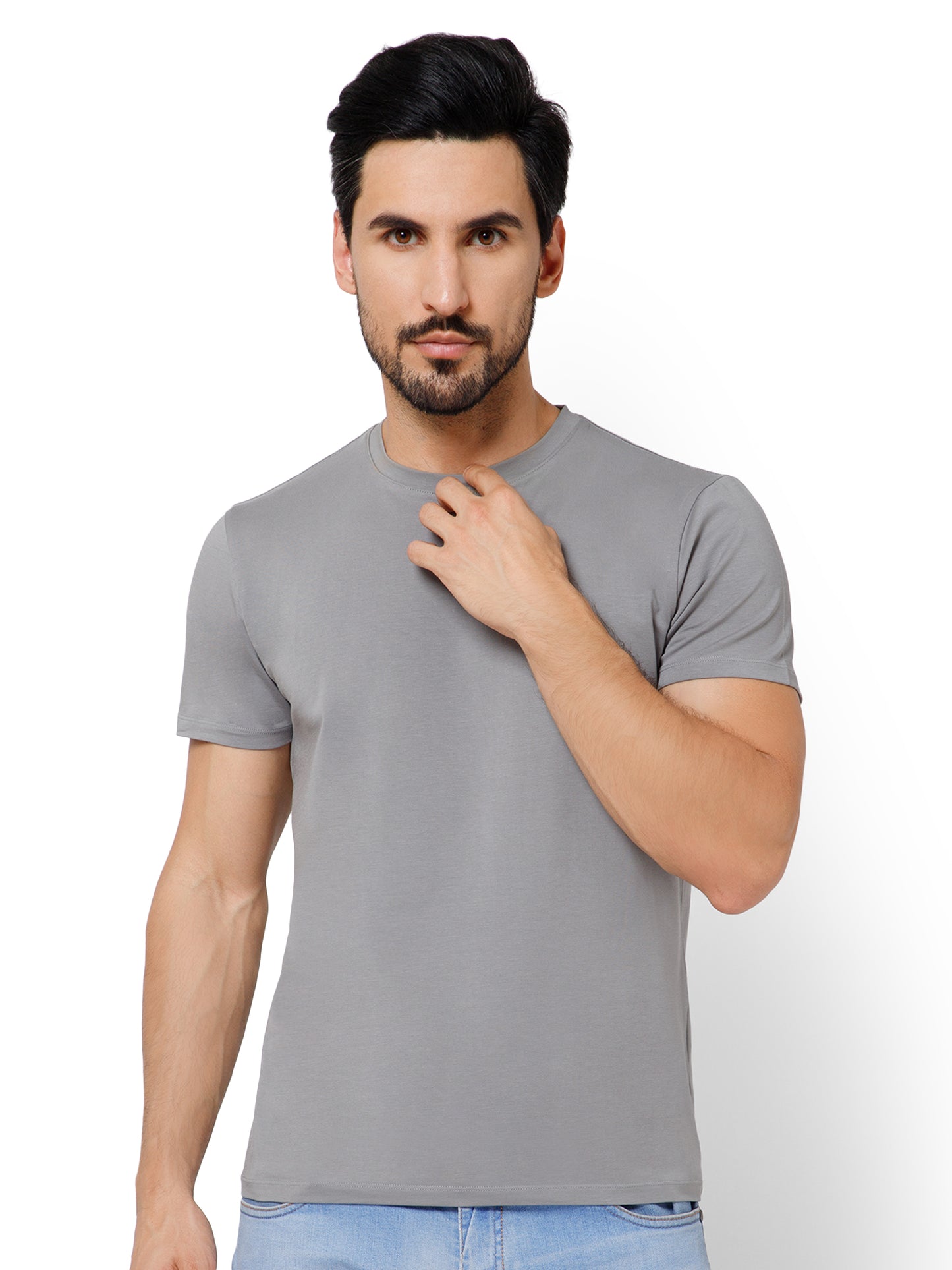 SOLID CREW NECK T-SHIRT (AMBER).