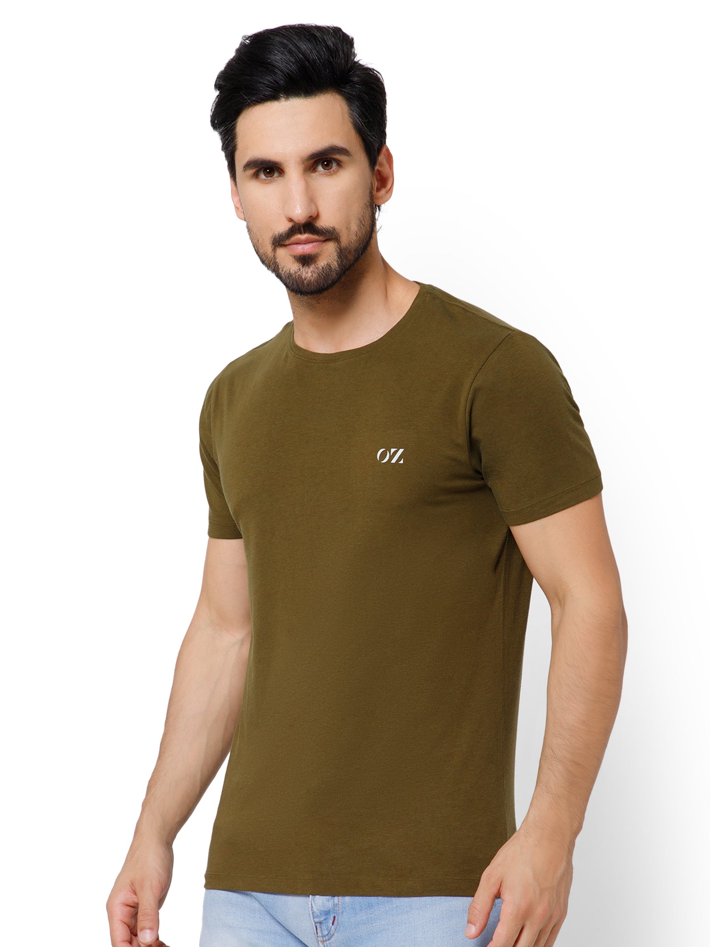 SOLID CREW NECK T-SHIRT (AMBER).
