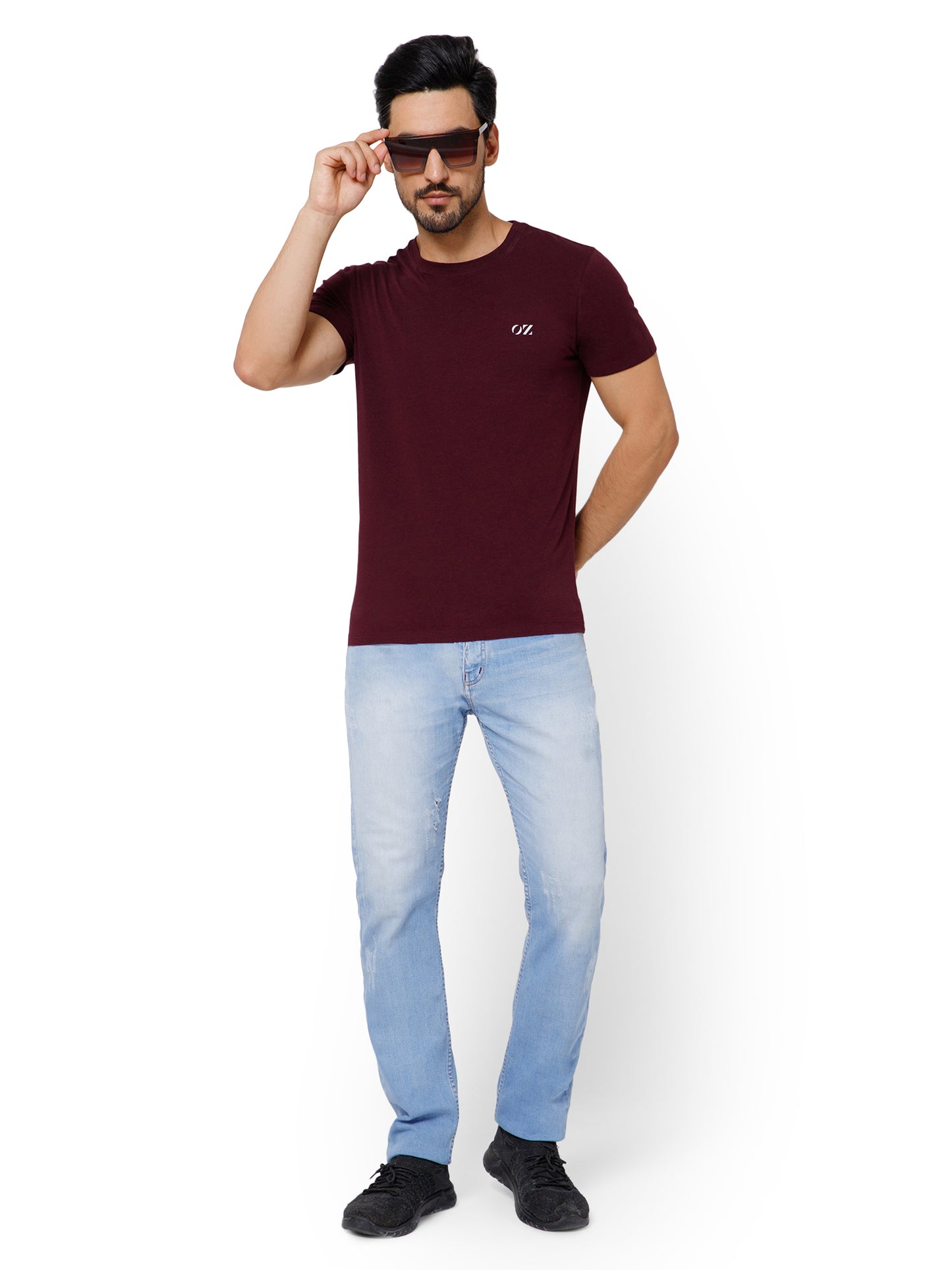 SOLID CREW NECK T-SHIRT (AMBER).