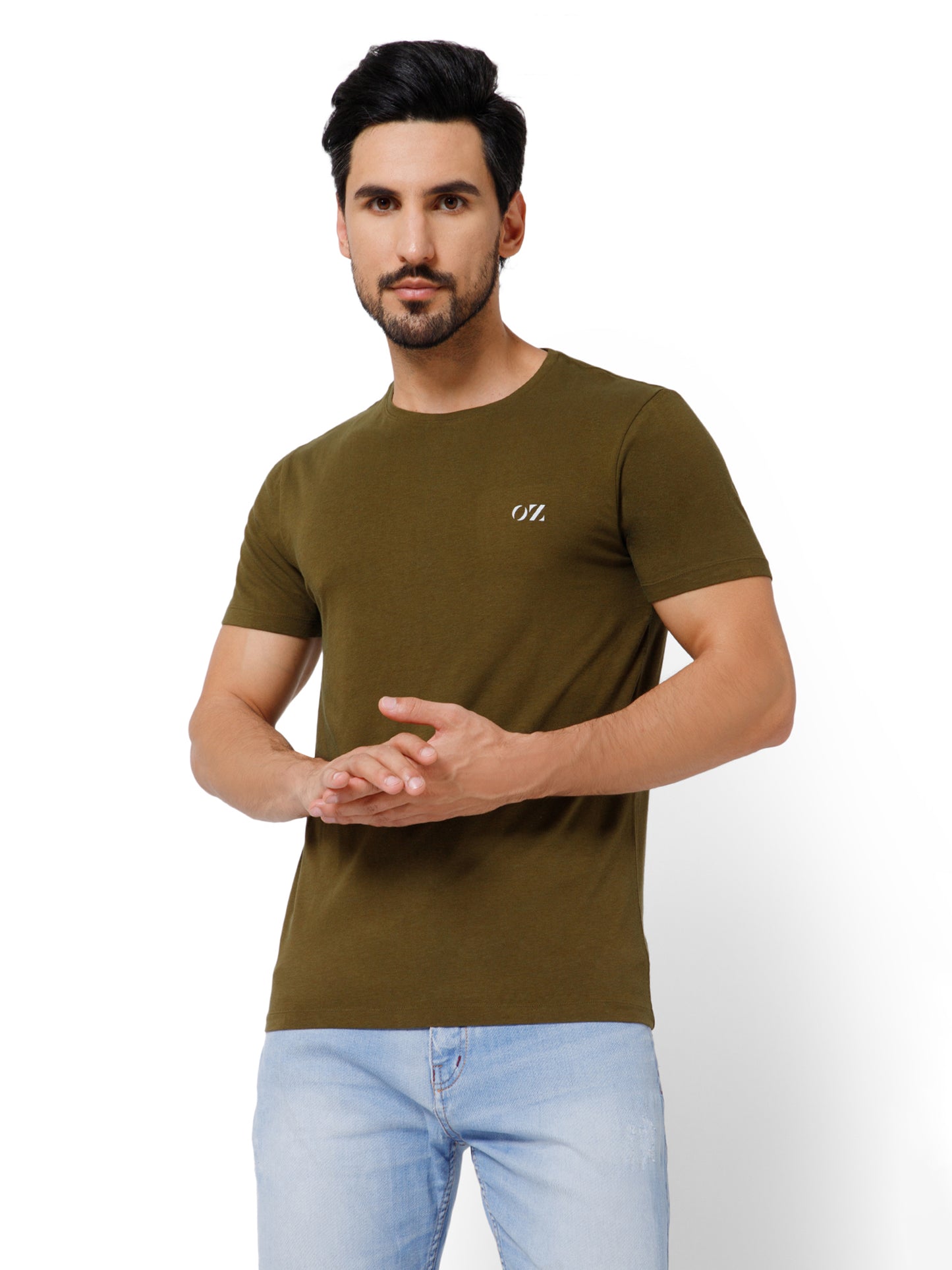SOLID CREW NECK T-SHIRT (AMBER).