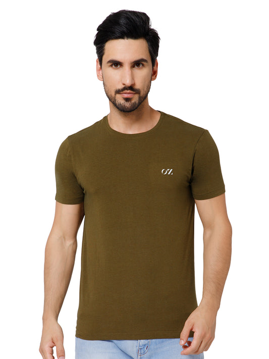 SOLID CREW NECK T-SHIRT (AMBER).
