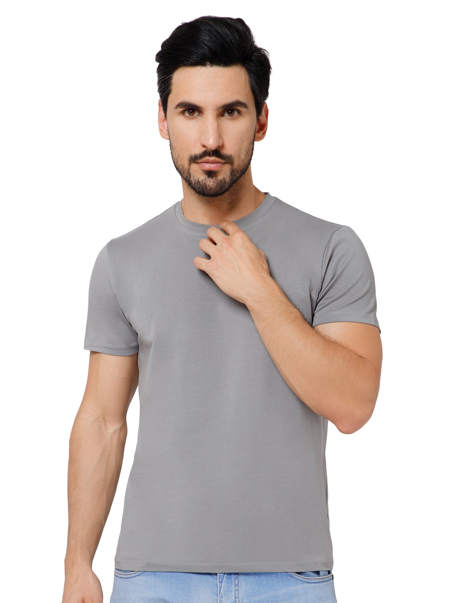SOLID CREW NECK T-SHIRT (AMBER).