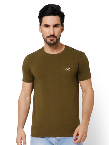 SOLID CREW NECK T-SHIRT (AMBER).