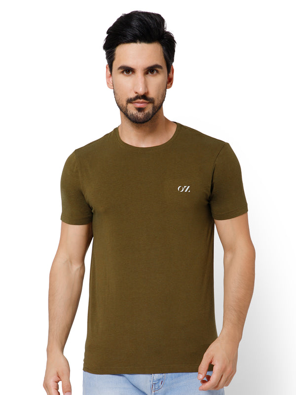 SOLID CREW NECK T-SHIRT (AMBER).