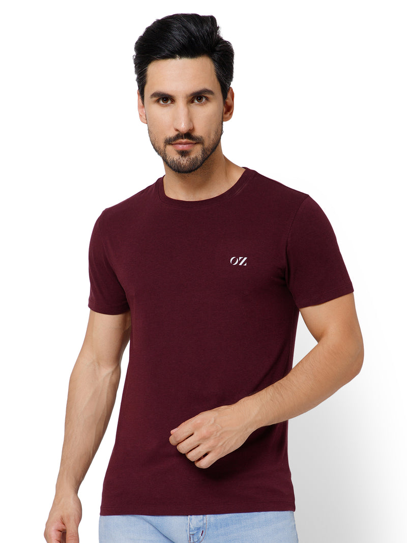 SOLID CREW NECK T-SHIRT (AMBER).