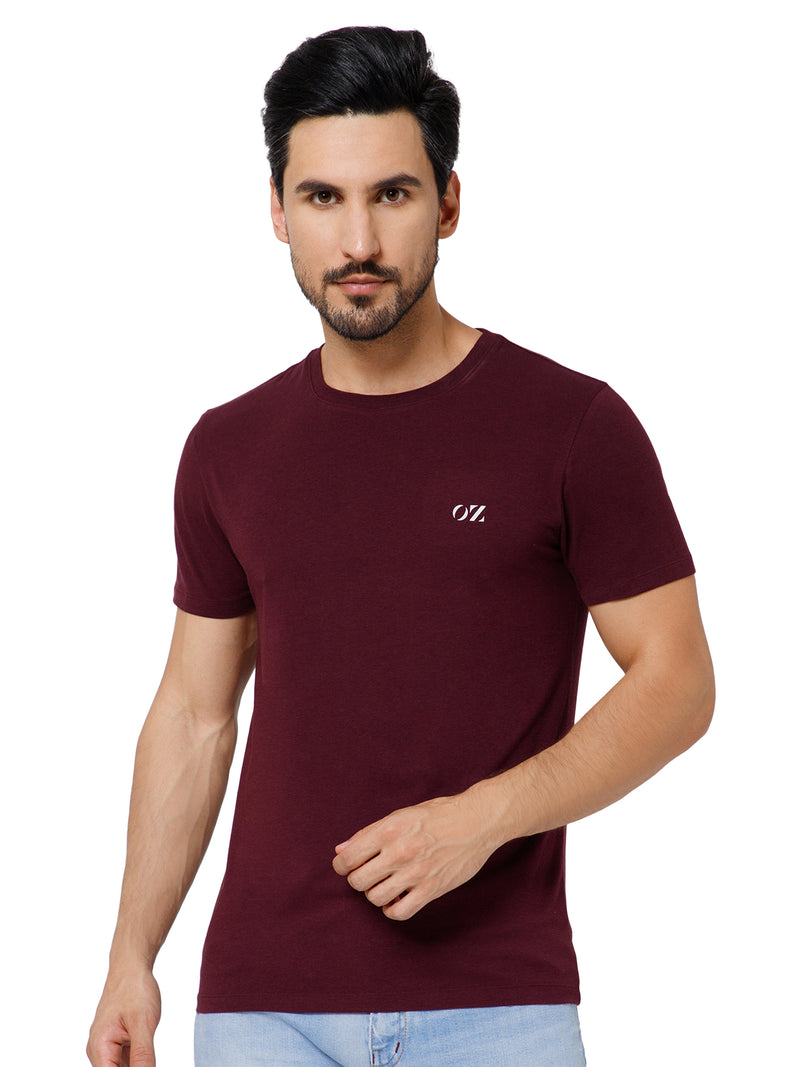 SOLID CREW NECK T-SHIRT (AMBER).