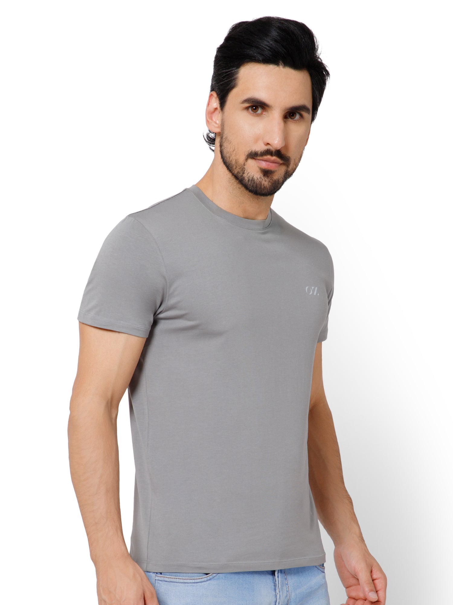 SOLID CREW NECK T-SHIRT (AMBER).