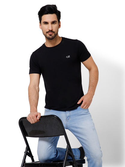 SOLID CREW NECK T-SHIRT (AMBER).