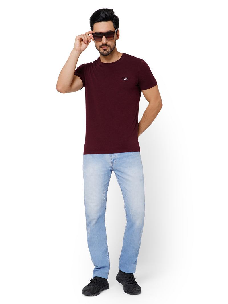 SOLID CREW NECK T-SHIRT (AMBER).