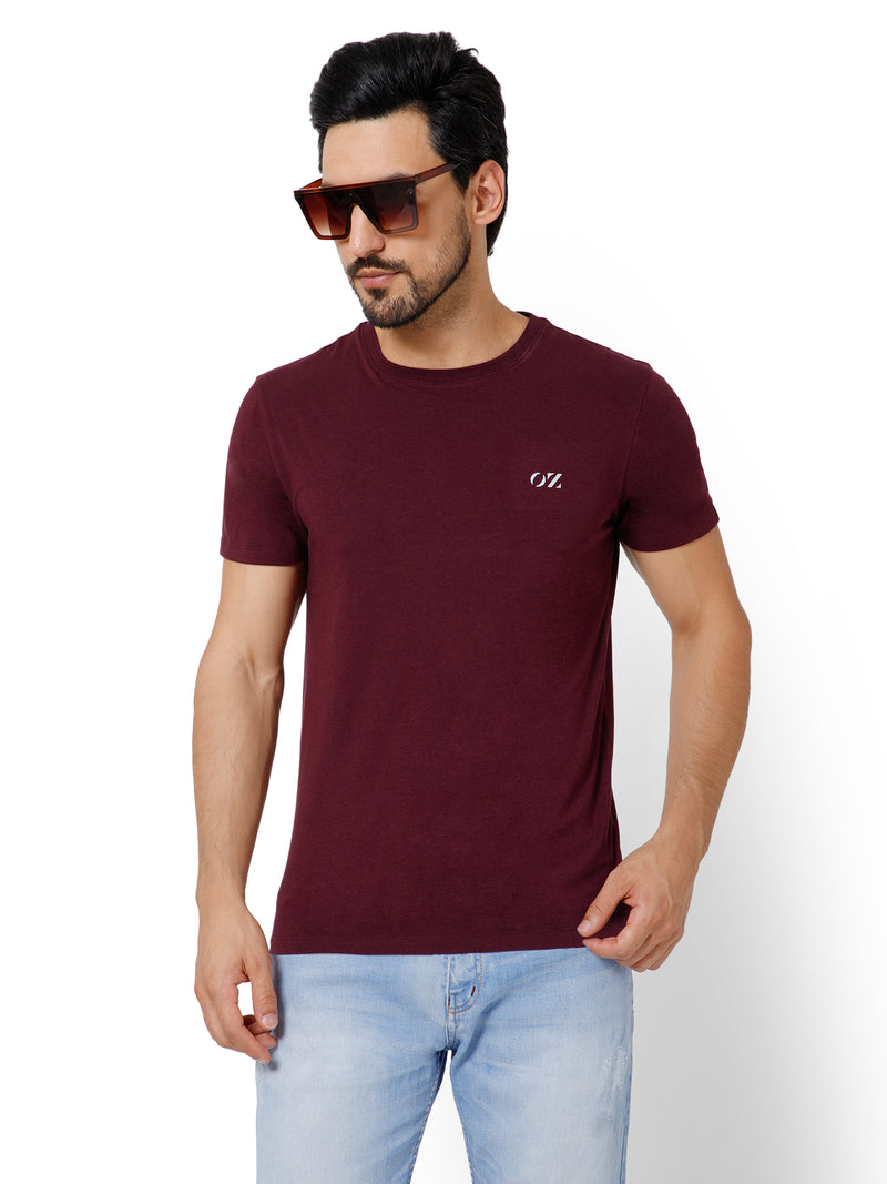SOLID CREW NECK T-SHIRT (AMBER).