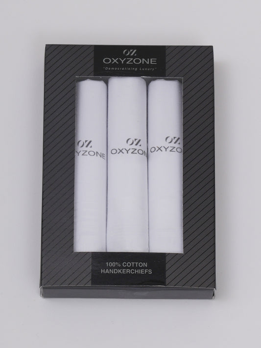 100% COMBED COTTON HANDKERCHIEF IN SOLID WHITE COLOR.