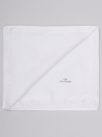 100% COMBED COTTON HANDKERCHIEF IN SOLID WHITE COLOR.