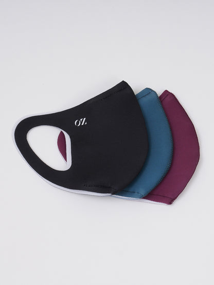 ANTIBACTERIAL,BREATHABLE, NEOPRENE MIX COLOR SNUG FIT MASK.