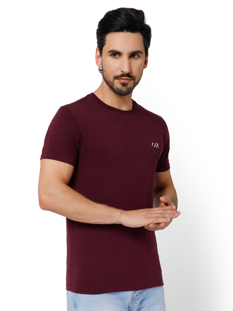SOLID CREW NECK T-SHIRT (AMBER).